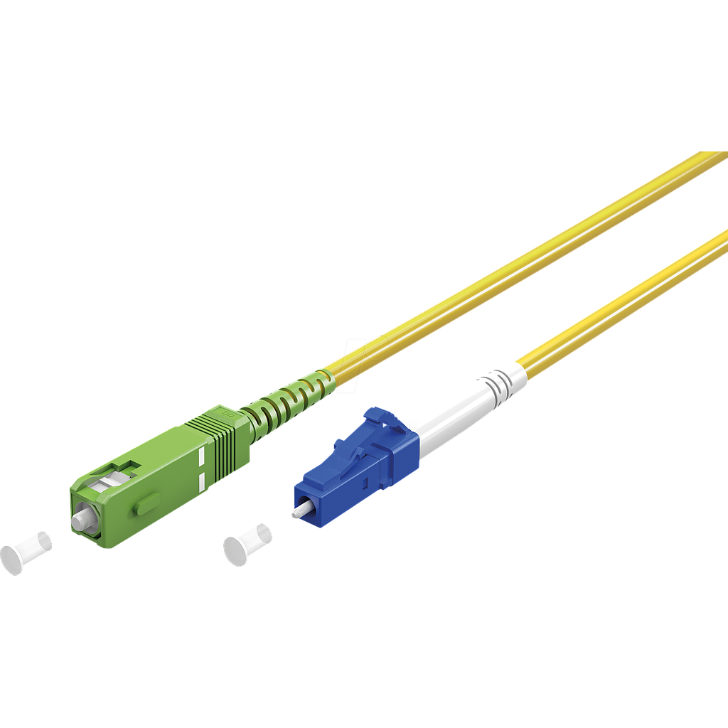 Goobay fiber patch cord; OS2; LC/UPC,SC/APC; 0.5m; optical fiber: 9/125um, yellow