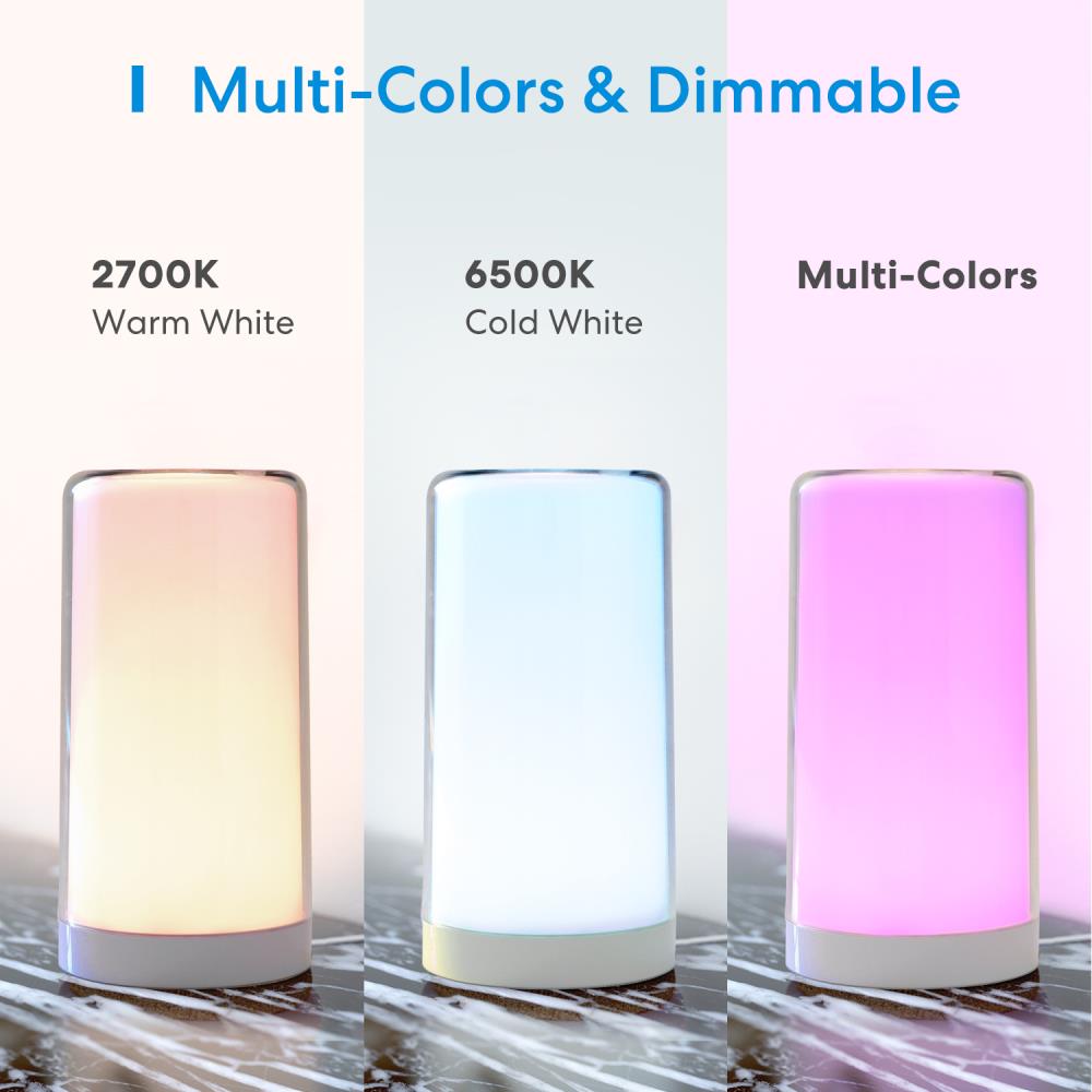 Meross smart table lamp MSL430HK, ambient light, compatible with Apple HomeKit, Alexa and Google Assistant, Wi-Fi 2.4GHz 