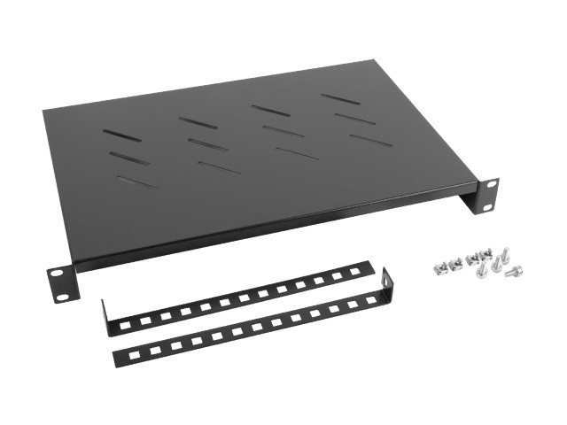 Lanberg fixed shelf 19 600mm, 1U/483*300mm, max load capacity up to 25kg black