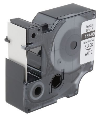 Dymo black on white label printer tape, 3.5 m length, 19 mm width