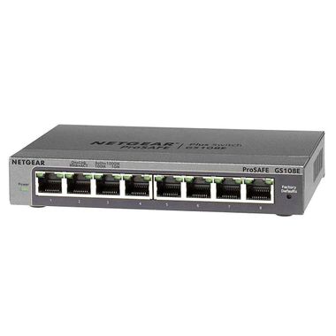 Netgear ProSafe smart managed plus switch - GS108Ev3 - 8-port Gigabit 10/100/1000 Mbps - desktop - fanless