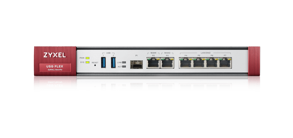 Zyxel USG Flex Firewall 10/100/1000, 2*WAN, 4*LAN/DMZ ports, 1*SFP, 2*USB (Device only)