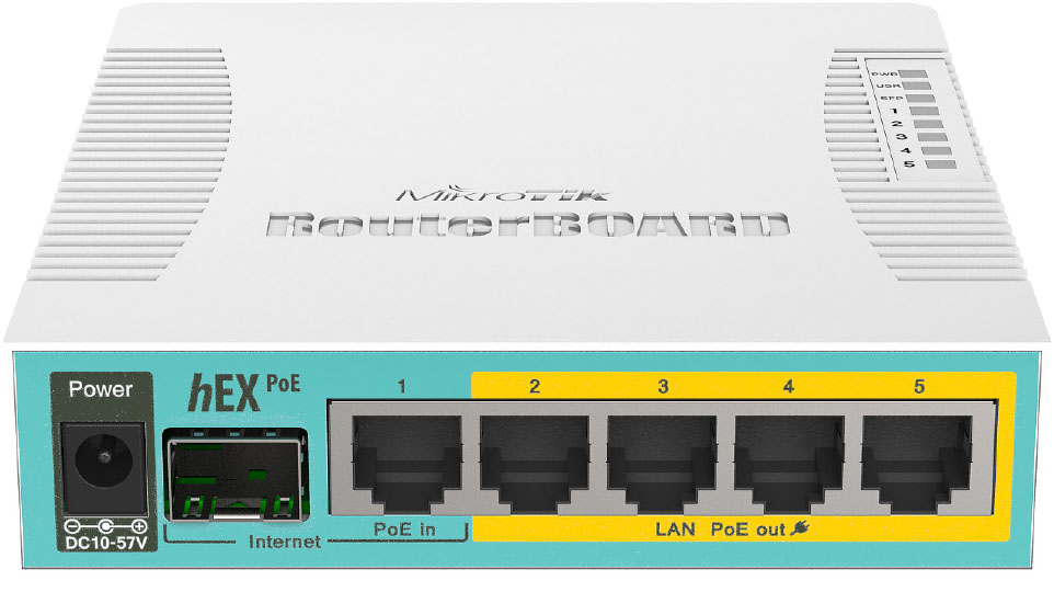 MikroTik Routerboard hEX PoE 5 port Gigabit Ethernet router