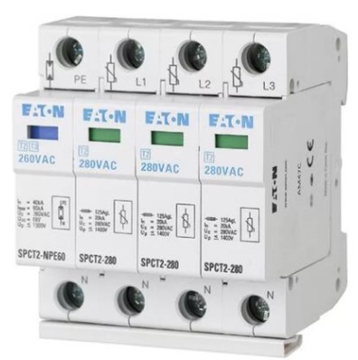 Eaton 167620 SPCT2-280-3+NPE plug-in surge arresters, 3pole+N, 280VAC, 20kA