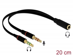 Delock headset adapter 1*3.5mm 4pin stereo jack female to 2*3.5 mm 3pin stereo jack male
