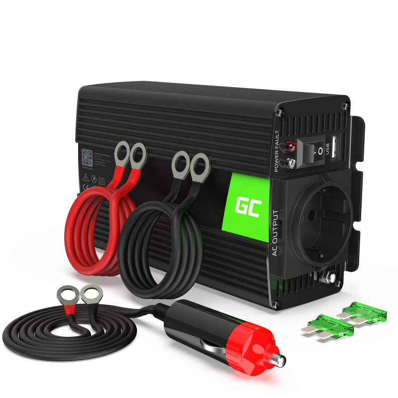 Green Cell car power inverter converter 12V to 230V 300W/600W pure sine