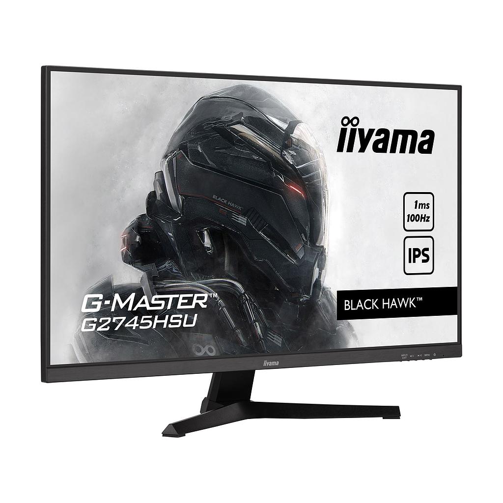 Iiyama 27&quot; ETE IPS gaming, G-Master black hawk, FreeSync, 1920*1080@100Hz, 250cd/m², HDMI, DisplayPort, 1ms MPRT, speakers, USB-HUB 2*2.0