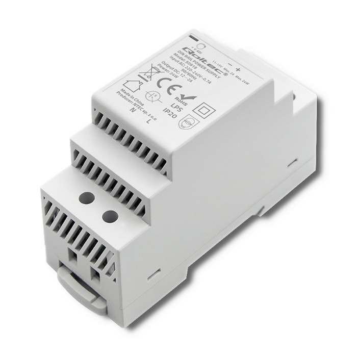 Qoltec DIN rail power supply, 12V, 2A, 24W, gray