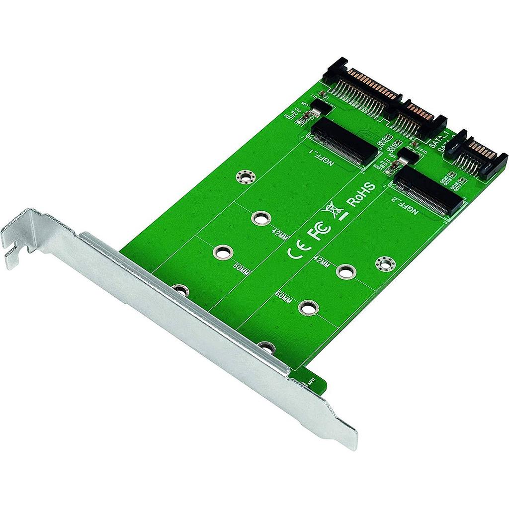 Logilink 2*SATA to 2*M.2 SATA SSD adapter