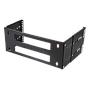Deltaco 19" wall mount with adjustable depth, 4U, 25kg load, steel, mounting kit, black
