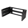 Deltaco 19" wall mount with adjustable depth, 4U, 25kg load, steel, mounting kit, black