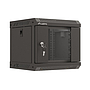 Lanberg 10" rack cabinet, wall-mount, 4U/300*300 with glass door, flat pack, black